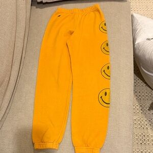Kids Yellow Smiley Face Joggers